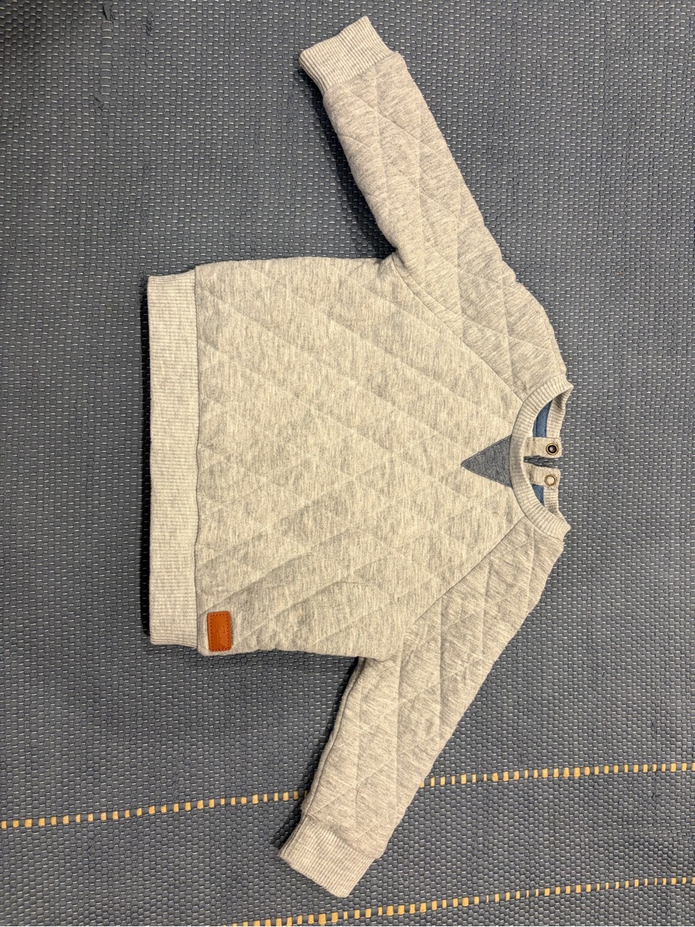 Seven for all mankind Quilted Crewneck Sweatshirt - Light Heather Gray 12 month